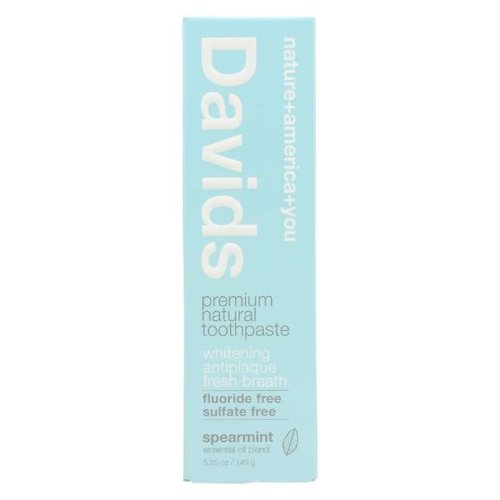 Davids - Spearmint Premium Natural Toothpaste, 5.25oz - front