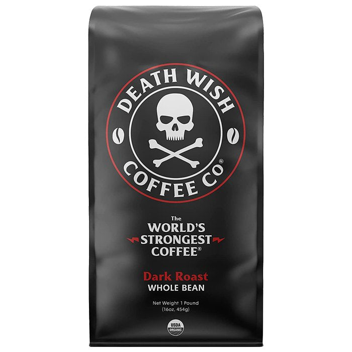 Death Wish Coffee - "The World's Strongest Coffee" Dark Roast Whole Bean, 16 oz 