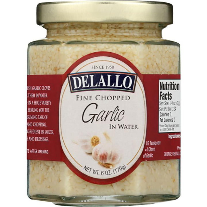 Delallo Garlic Minced in Water, 6 oz _ pack of 2