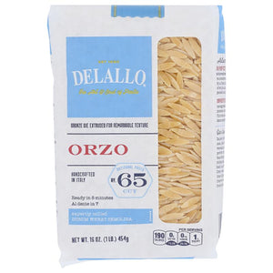 Delallo - Pasta Orzo #65, 16oz