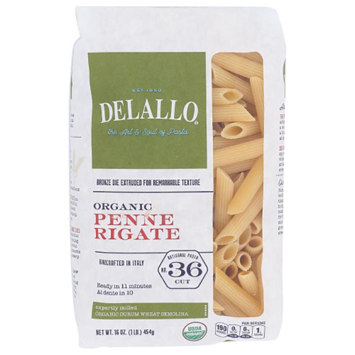 Delallo Pasta Semolina Penne Rigati, 16 oz _ pack of 4