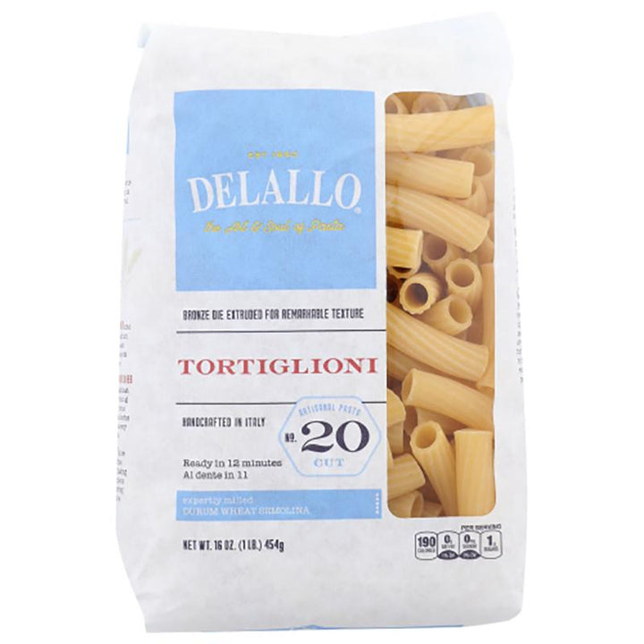 Delallo Pasta Tortiglioni #20, 16 oz _ pack of 4