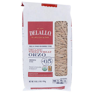 Delallo - Pasta Whole Wheat Orzo, 16oz