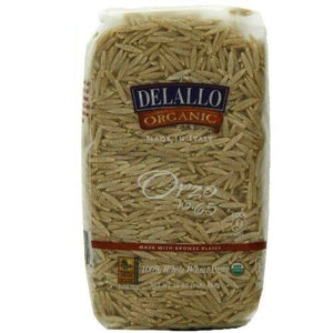 Delallo Orzo Whole Wheat Pasta, 17 oz | Pack of 12