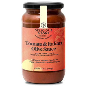 Delicious & Sons - Organic Tomato & Italian Olive Sauce, 18.7oz