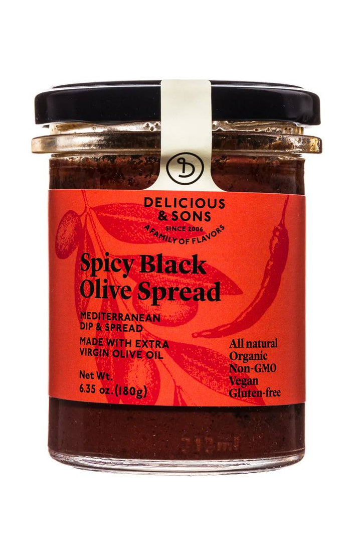 Delicious & Sons Spread Spicy Black Olive, 6.35 Oz
 | Pack of 6 - PlantX US