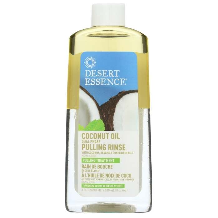 Desert Essence - Coconut Oil Dual Phase Pulling Rinse, 8 fl oz - front