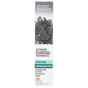 Desert Essence - Fresh Mint Activated Charcoal Toothpaste, 6.25oz | Pack of 3