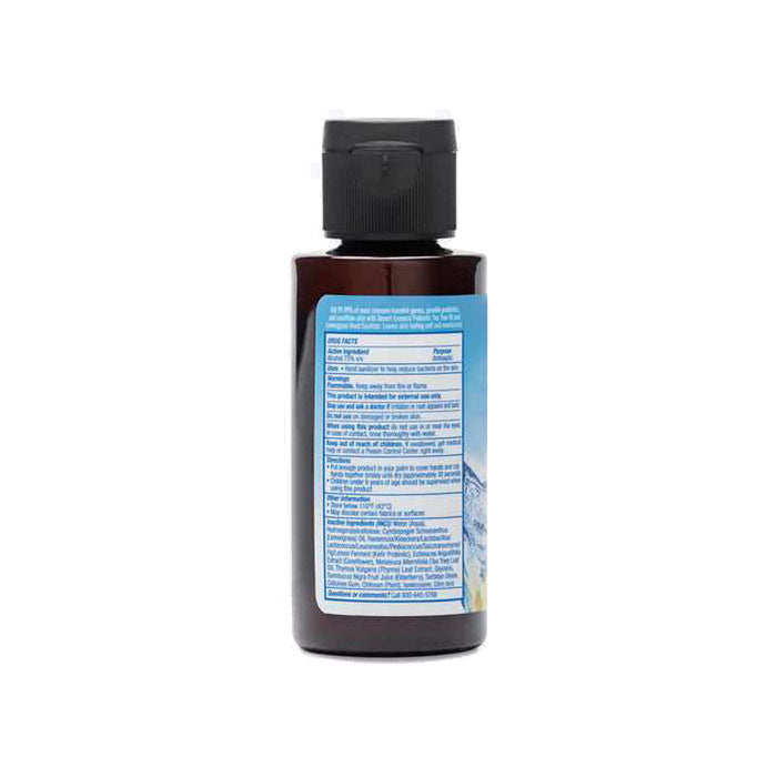 Desert Essence - Probiotic Hand Sanitizers - Tea Tree Oil & Lemongrass ,1.7 fl oz - back