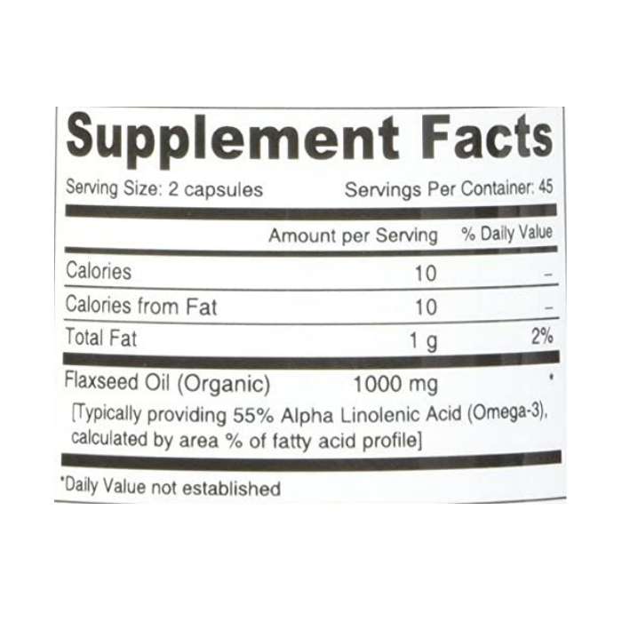Deva - Vegan Flaxseed Oil, 90 Tablet - supplement facts