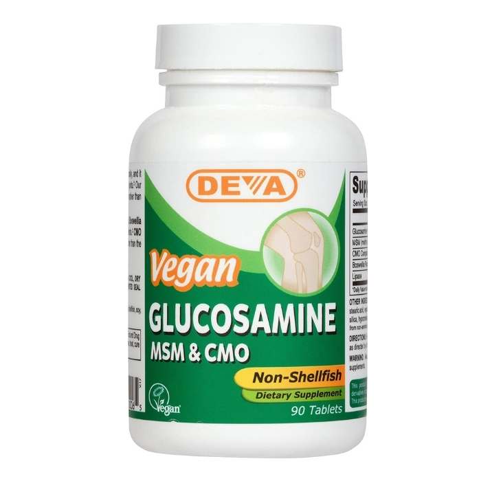 Deva - Vegan Glucosamine MSM CMO, 90 Tablets - Front