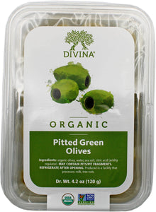 Divina Organic Pitted Green Olives, 4.2 OZ
 | Pack of 6