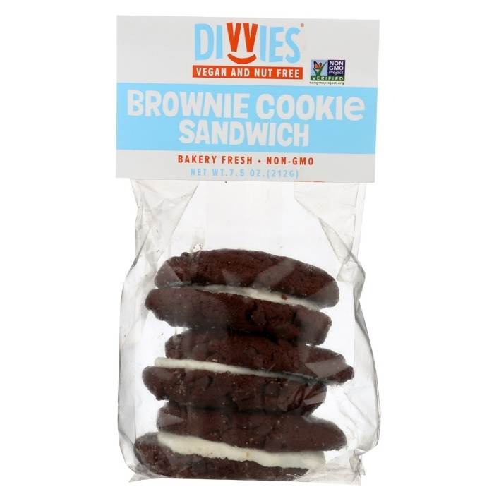 Divvies - Brownie Cookie Sandwiches, 7.5oz - front