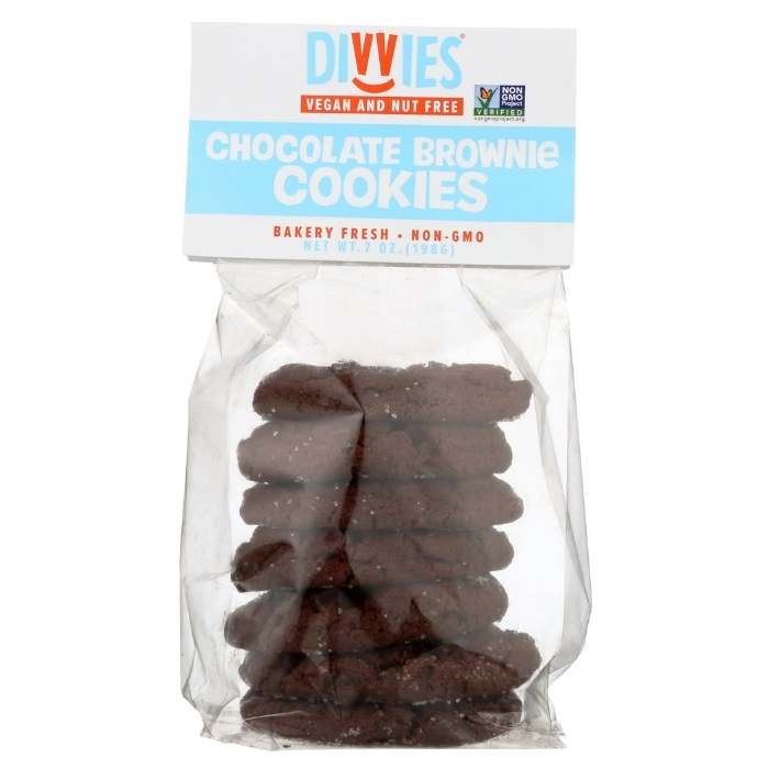 Divvies - Chocolate Brownie Cookies, 7oz - front