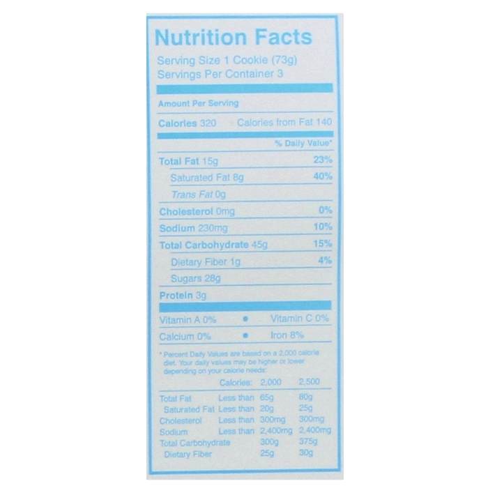 Divvies - Chocolate Chip Cookie Sandwiches, 7.5oz - nutrition facts