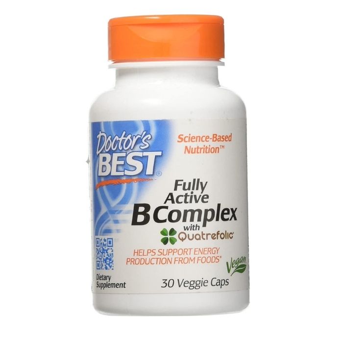 Doctor's Best - Fully Active B Complex with Quatrefolic, 30 capsules - front