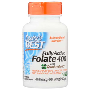 Doctor's Best - Fully Active Folate with Quatrefolic 400mcg, 90 Capsules