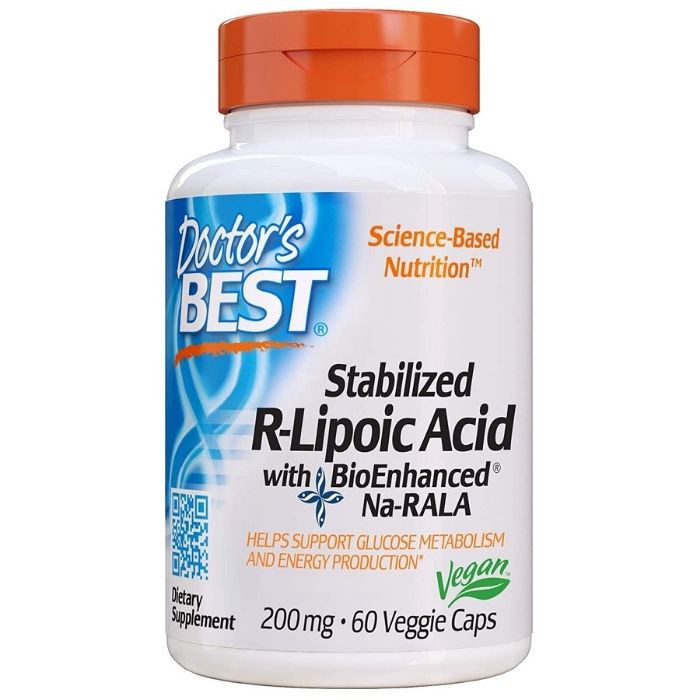 Doctor's Best - Stabilized R-Lipoic Acid with Bio-Enhanced Na-RALA, 60 capsules - front
