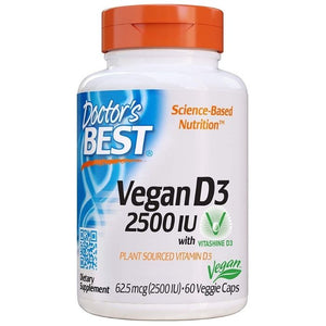 Doctor's Best - Vegan D3 with Vitashine D3 2500IU, 60 Capsules