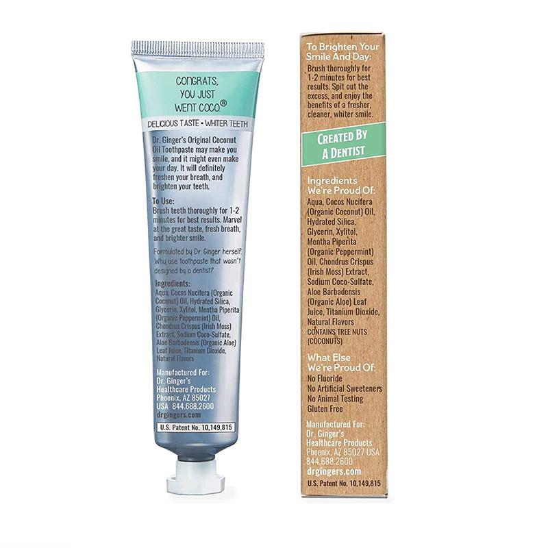 861362000202 - dr gingers coconut oil toothpaste back