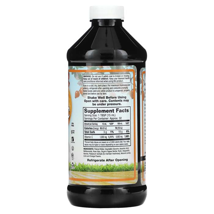 Dynamic Health - 1000mg Liquid Vitamin C, 16 fl oz - back