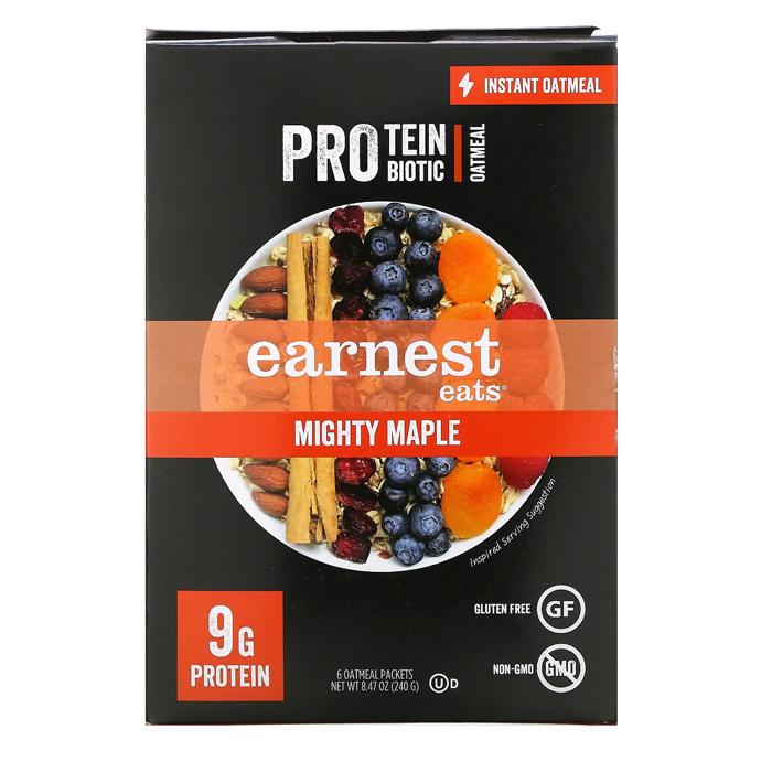 Earnest Eats - Instant Oatmeal - PRO Protein & Probiotic  Mighty Maple, 8.47 oz