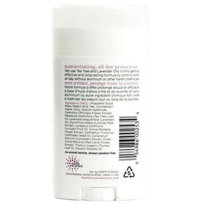 Earth Science - Tea Tree & Lavender Deodorant - back