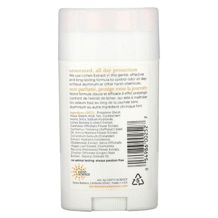 Earth Science - Unscented Liken Plant Deodorant - back