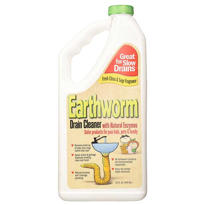Earthworm - Earthworm Family-Safe 100% Natural Drain Cleaner ,32fl