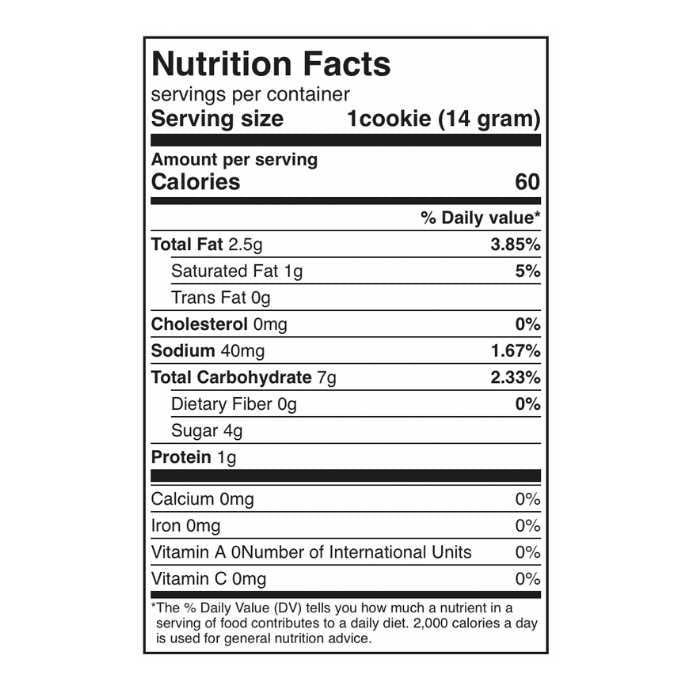 EatPastry - Cookie Dough, 14oz Peanut Butter Chocolate Chip - nutrition facts