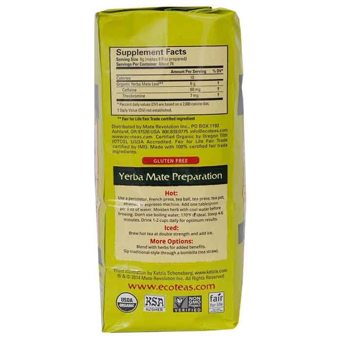 Eco Tea - Yerba Mate Loose Tea, 16oz - back