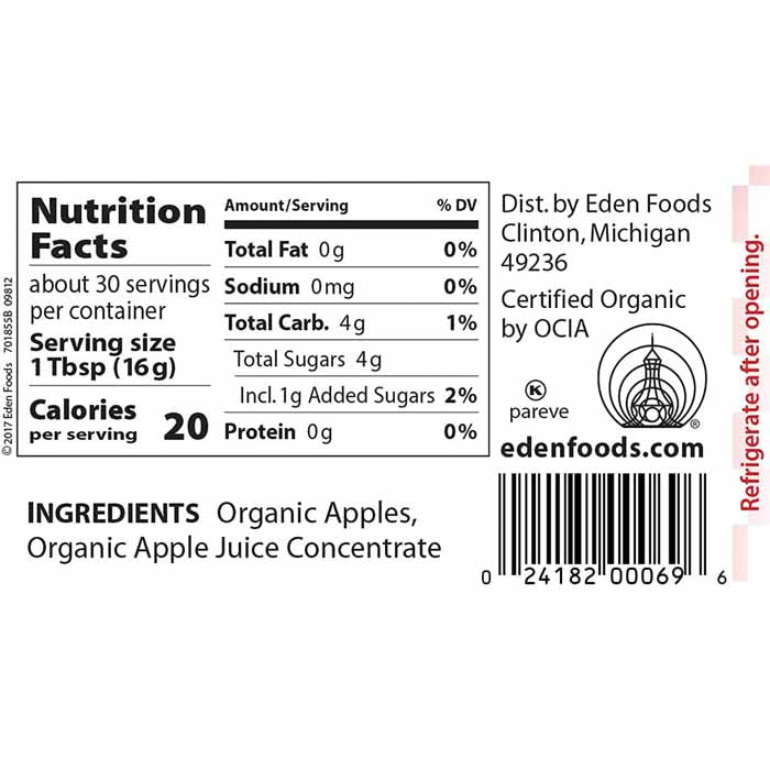 Eden Foods - Organic Apple Butter Spread, 17oz - back