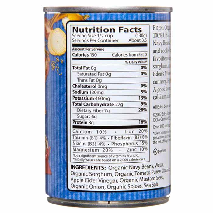 Eden Foods - Organic Baked Beans with Sorghum & Mustard, 15oz - back
