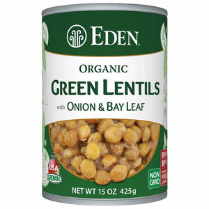 Eden Foods - Organic Green Lentils with Onion & Bay Leaf, 15oz