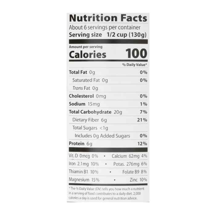 Eden Foods - Organic Navy Beans - 15 Oz - Nutrition facts