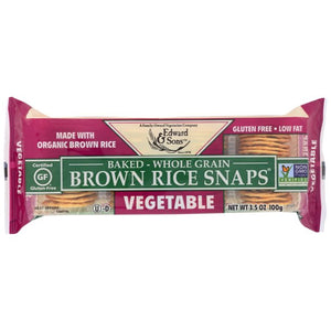 Edward & Sons Brown Rice Snaps Gluten Free Vegetable 3.5 Oz
 | Pack of 12