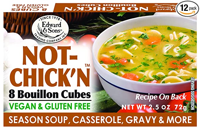 Edward & Sons Not Chicken Bouillon Cube, 2.5 oz
 | Pack of 12 - PlantX US