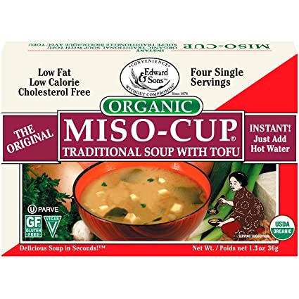 Edward & Sons, Instant Miso-Cup, Traditional with Tofu, 4 Single Servings, 1.3oz | Pack of 12 - PlantX US