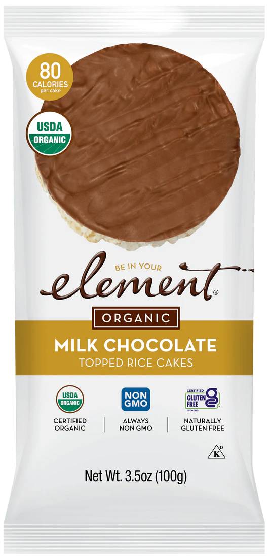 Element Organic Milk Chocolate Rice Cakes - Gluten Free 3.50 oz
 | Pack of 6 - PlantX US