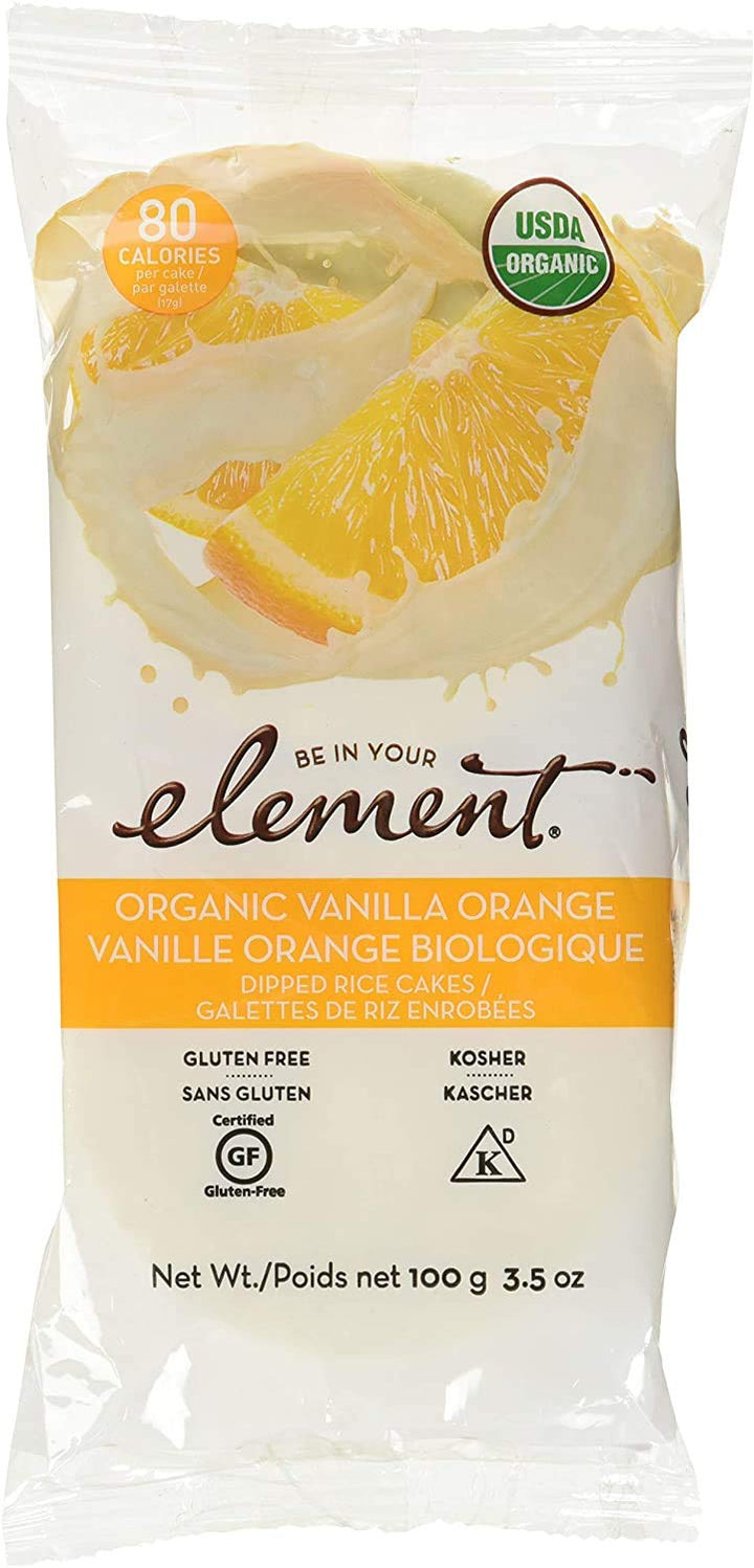 Element Snacks Organic Rice Cake Vanilla Orange, 3.5 oz
 | Pack of 6 - PlantX US