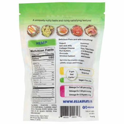 Ella's Flats - All Seed Savory Crisps, 6oz - back