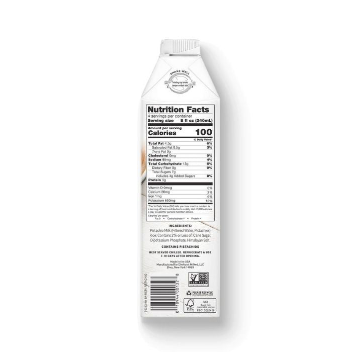 Elmhurst - Milked Pistachio Barista, 32oz - nutrition facts