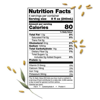 Elmhurst - Oat Milk  Unsweetened, 32oz - back