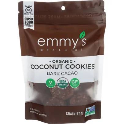 Emmy's Organics - Coconut Cookies Dark Chocolate, 6oz
 | Pack of 8 - PlantX US
