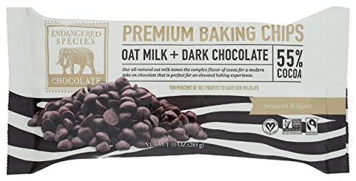 Endangered Species Oat Milk Chocolate Baking Chips 10 Oz
 | Pack of 6 - PlantX US