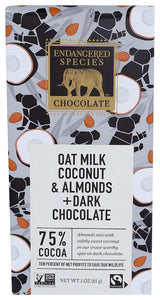 Endangered Species Oat Milk Dark Chocolate, Coconut & Almond 3 Oz
 | Pack of 12