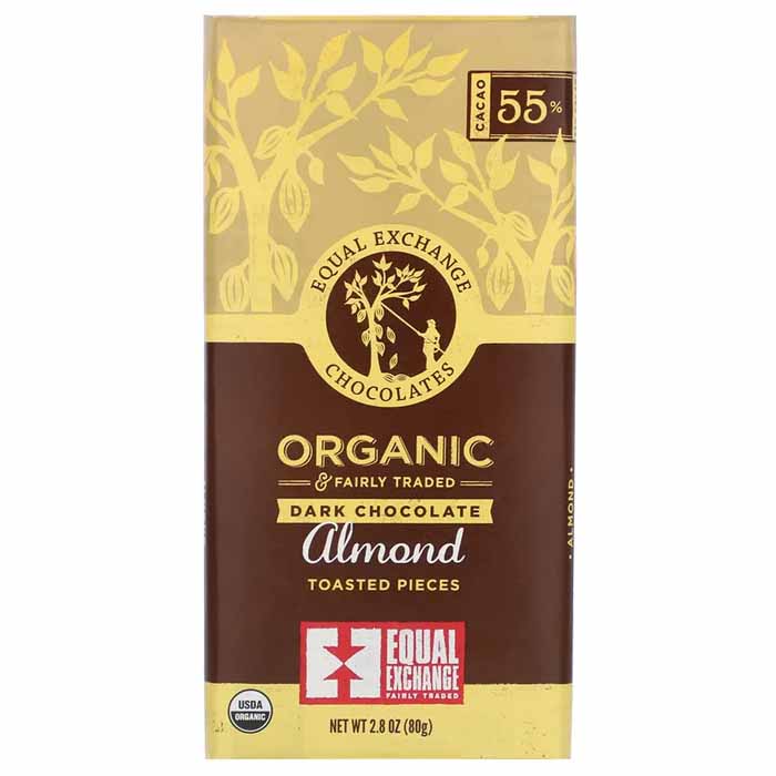 Equal Exchange - Organic Dark Chocolate - Almond (55%), 2.8oz