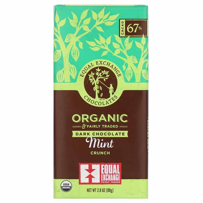 Equal Exchange - Organic Dark Chocolate - Mint Crunch (67%), 2.8oz