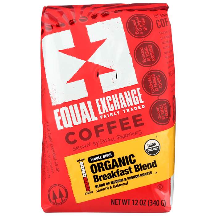 Equal Exchange - Organic Whole Bean Coffee  Breakfast, 12 oz