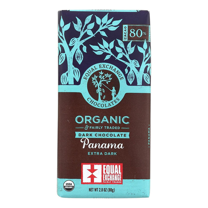 Equal Exchange Extra Dark Chocolate Panama 2.8 oz bar
 | Pack of 12 - PlantX US